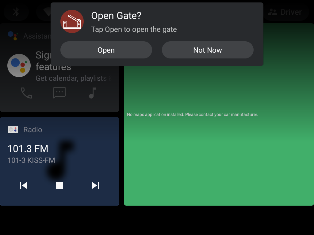 Request-to-open notification on the car