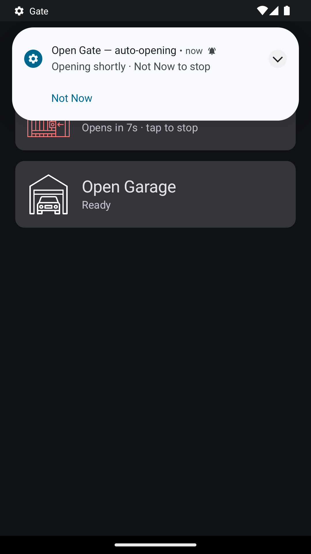 Gate countdown on a phone