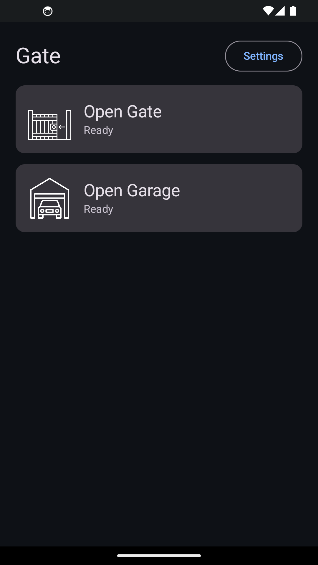 Gate home screen on a phone